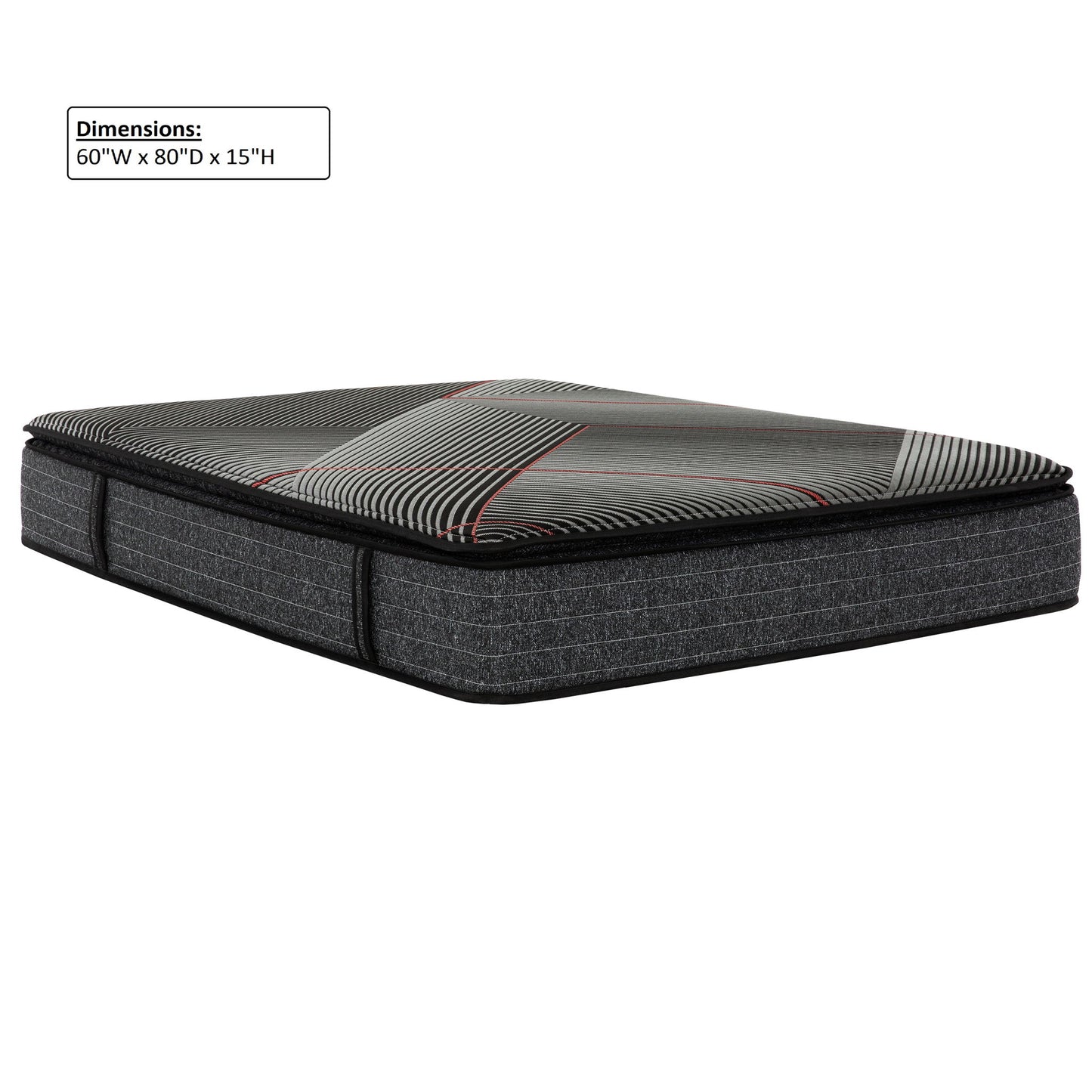 15" Euro Top Gel Memory Foam Hybrid Mattress With Pocket Coils, Cooling & Edge Support - Black - Queen