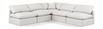 Indulge - Faux Leather 5 Piece Modular Corner Armless Sectional