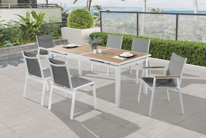 Nizuc - Outdoor Patio Dining Chair With White Frame (Set of 2)