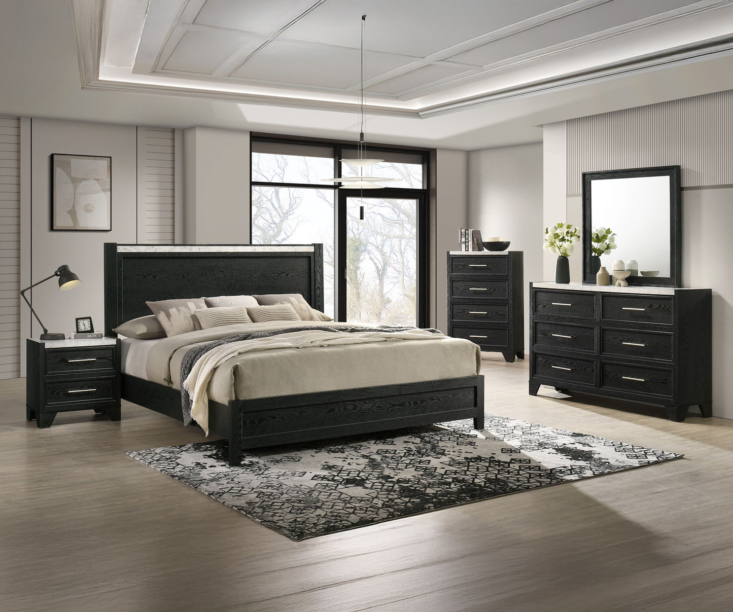 Lamar - King 5 Piece Bedroom Set - Black
