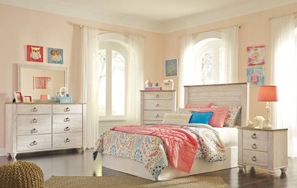 Willowton - Panel Headboard With Bolt On Bed Frame