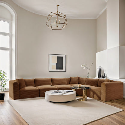 Shaggy - Fabric 6 Piece Modular Corner Sectional