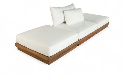 Mirella - 3 Piece Water Resistant Fabric Upholstered Outdoor Patio Modular Sofa