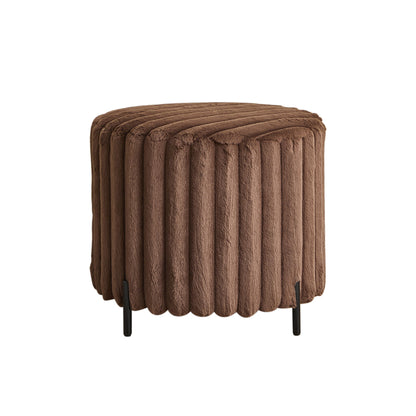 Wide Upholstered Round Pouf Ottoman Foot Rest