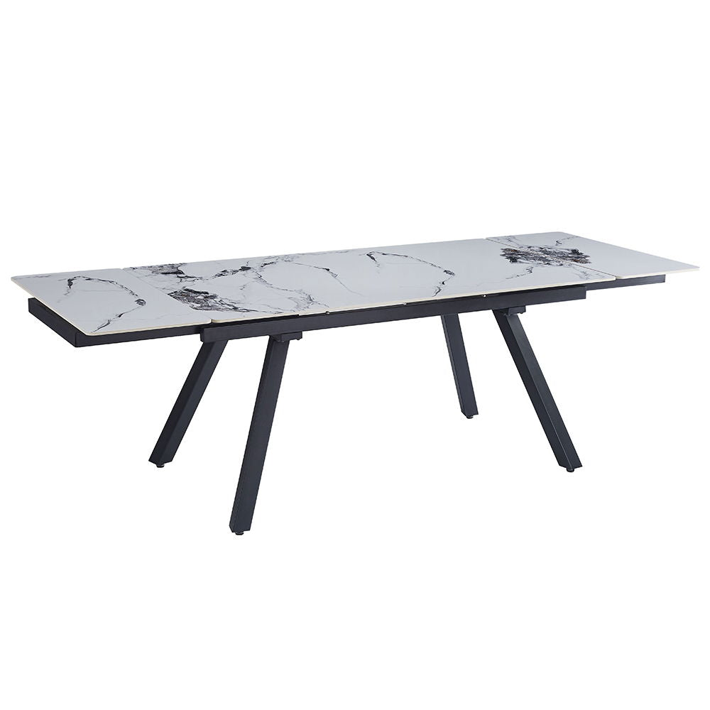 Damita - Ceramic Top Dining Table - White & Black