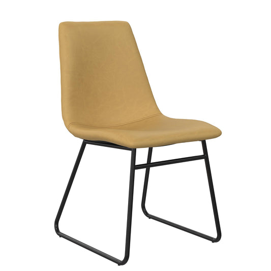 Elegant Upholstered Molded Chair (Set of 2) - Light Brown