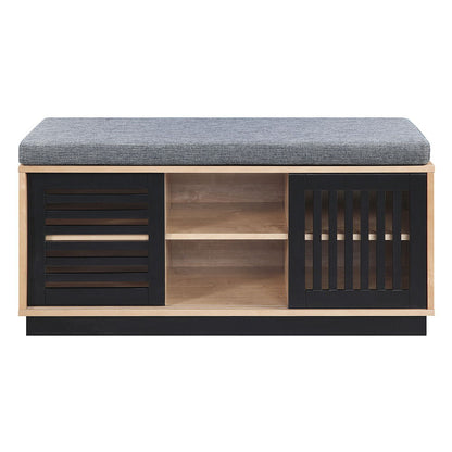 Gamaliel - Bench With Storage - Oak & Espresso