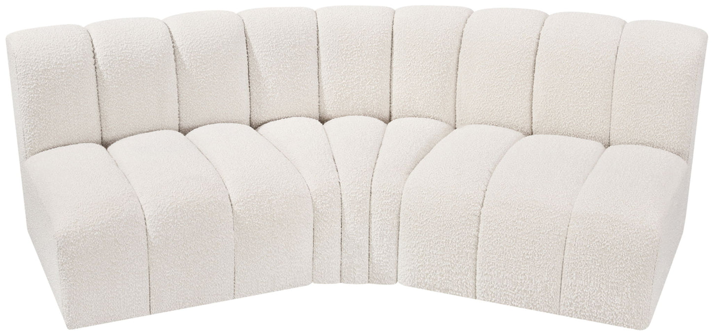Arc - Boucle Fabric 3 Piece Modular Corner Sofa