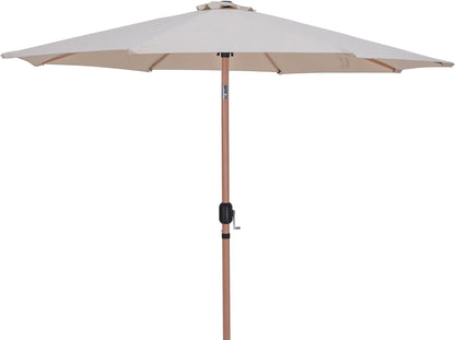 Fiji - Aluminum Patio Umbrella With Square White And Teak Base