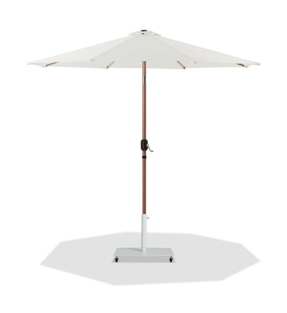 Fiji - Aluminum Patio Umbrella With Square White And Teak Base