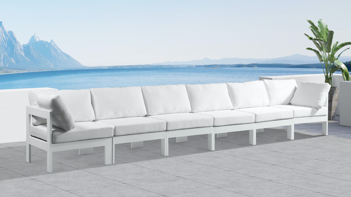 Nizuc - Outdoor Patio 6 Seat Modular Sofa With White Frame