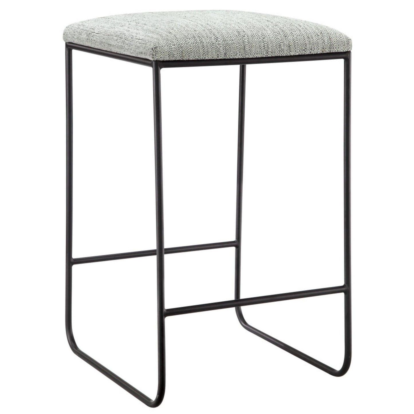 Counter Stool With Faux Seat - Heathered Gray / Matte Black