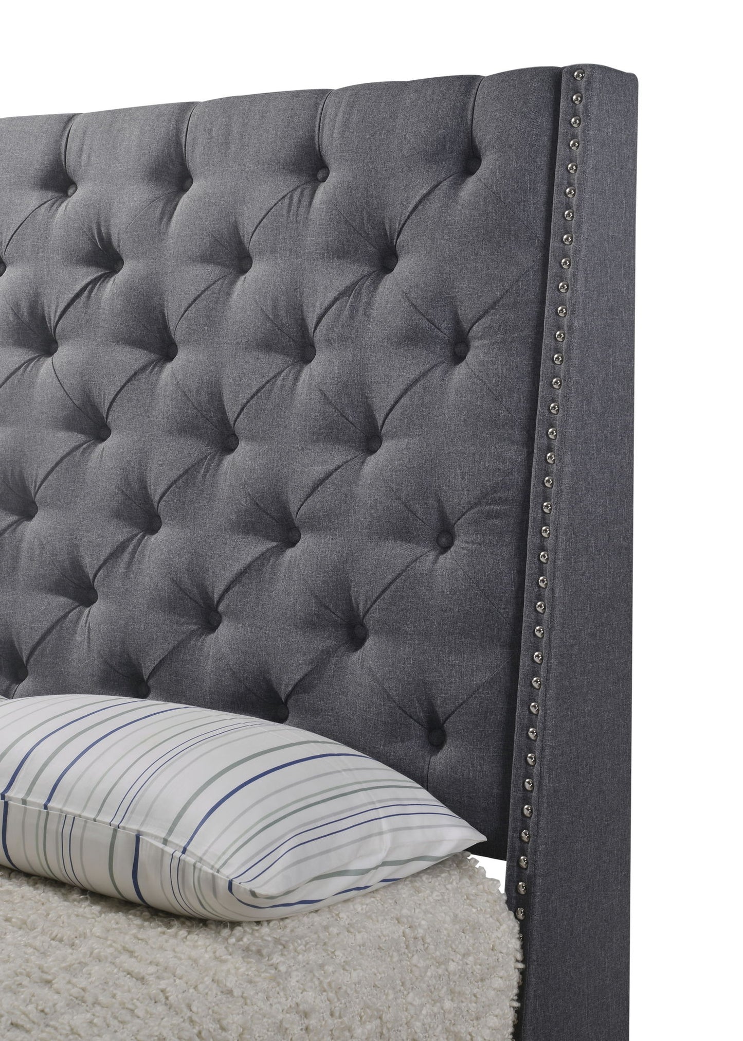 Chantilly - King Upholstered Bed - Gray