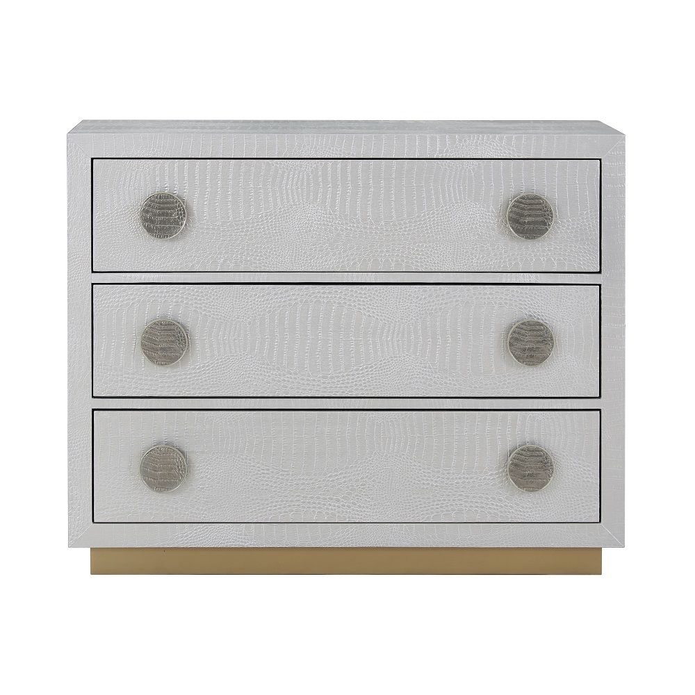Anpu - Console Cabinet - Silver Faux Crocodile Skin