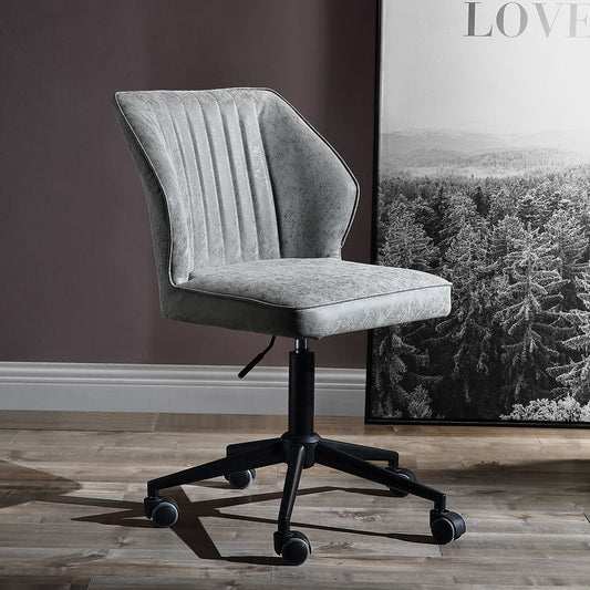 Pakuna - Office Chair - Vintage Gray Synthetic Leather & Black
