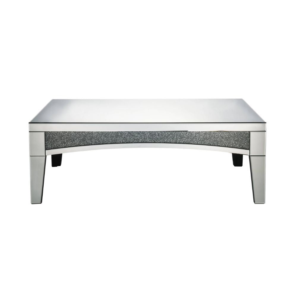 Noralie - 48" Coffee Table - Mirrored & Faux Diamonds