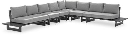 Maldives - 6 Piece Water Resistant Outdoor Patio Modular Sectional With Gray Base