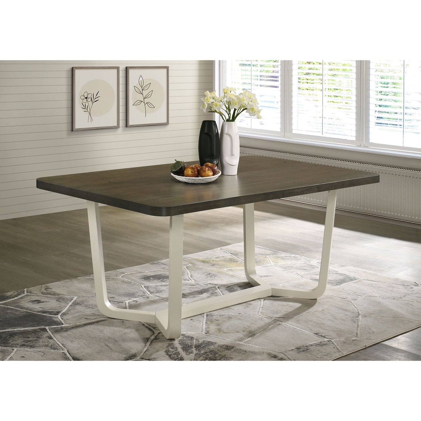 Sexton - Rectangular Dining Table With Base - Brown