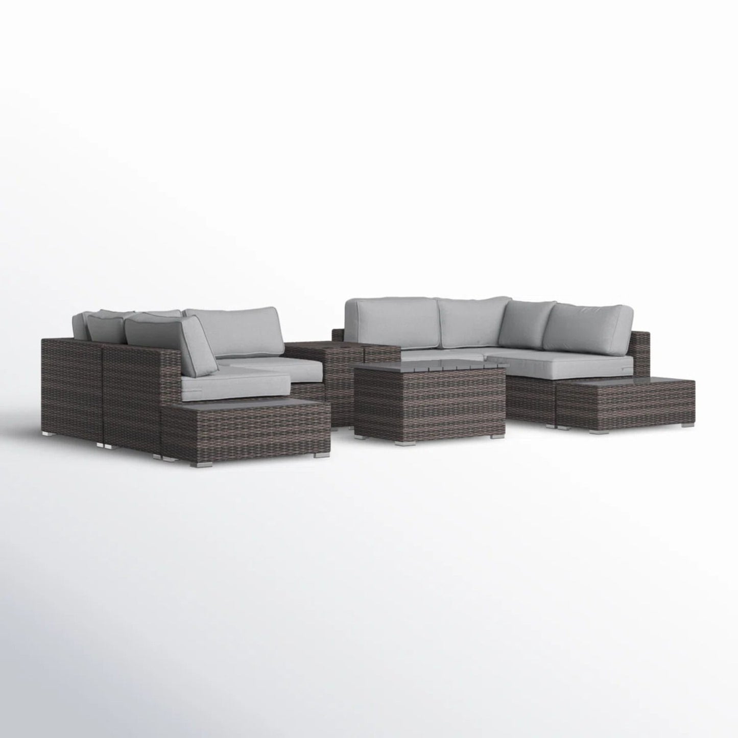 Wicker Sectional Seating Group With Cushions