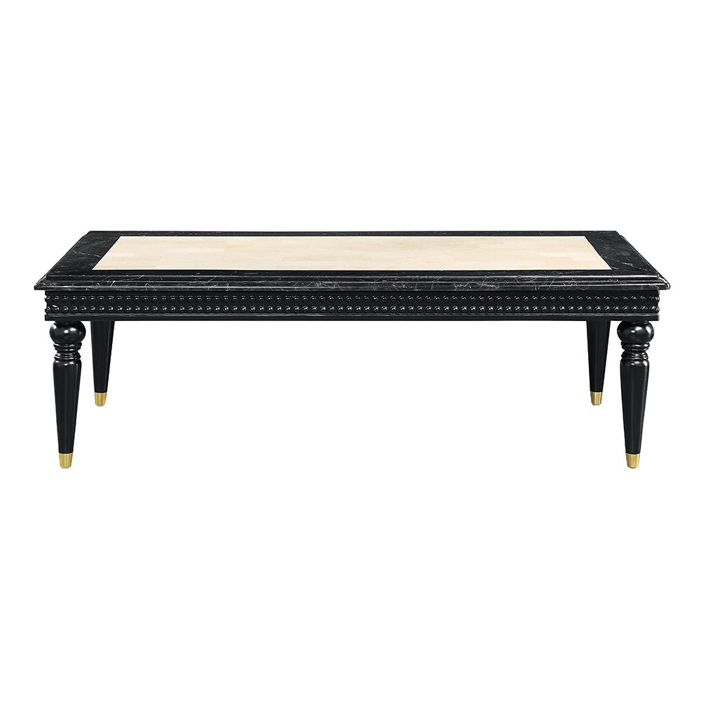 Tayden - Coffee Table With Marble Top - Marble Top & Black