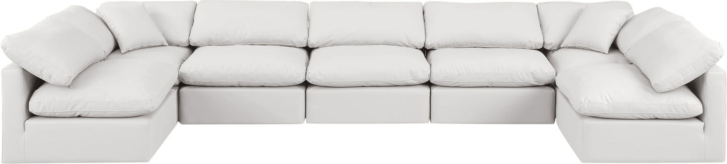 Indulge - Faux Leather 7 Piece Modular U-Shaped Sectional
