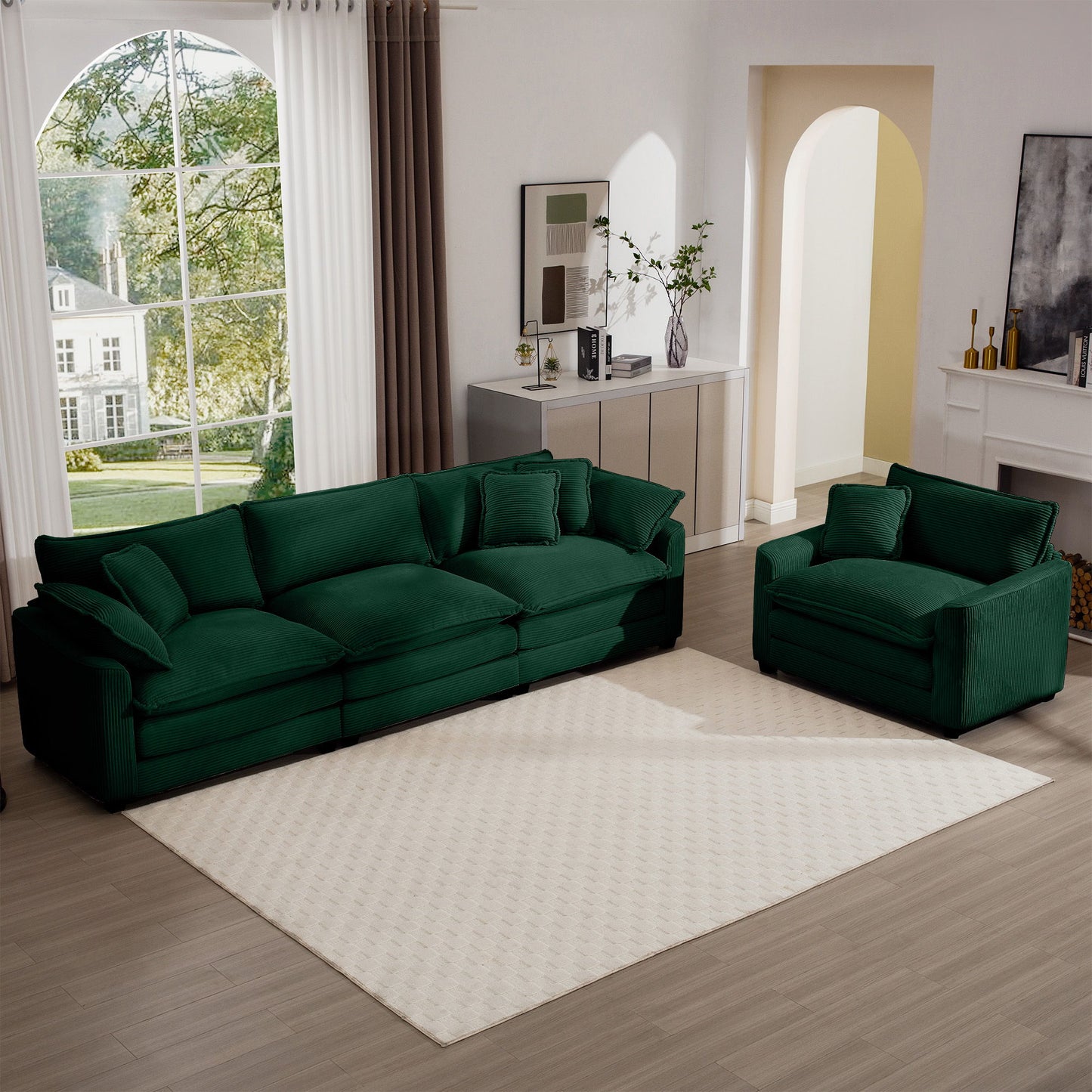 Elegant Oversized Sectional Sofa Set With Deep Seats And Flexible Layout