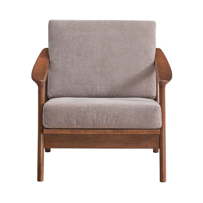 Lide - Accent Chair - Light Brown Fabric & Brown