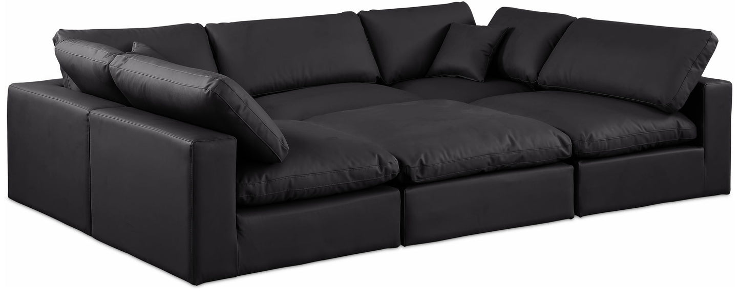 Comfy - 6 Piece Faux Leather Sectional