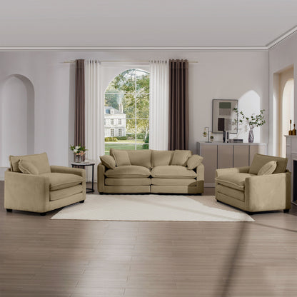 Elegant Oversized Sectional Sofa Set With Deep Seats And Flexible Layout