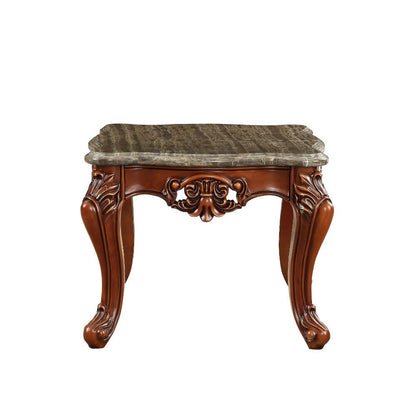 Eustoma - End Table - Marble Top & Walnut