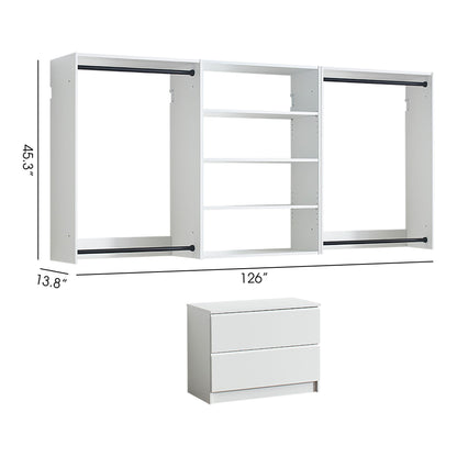 Devi - Wall Mounted Wood Closet System With Modular Units