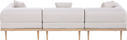 Laguna - 3 Piece Resilient Water Resistant Fabric 106.5" Upholstered Outdoor Patio Modular Sofa