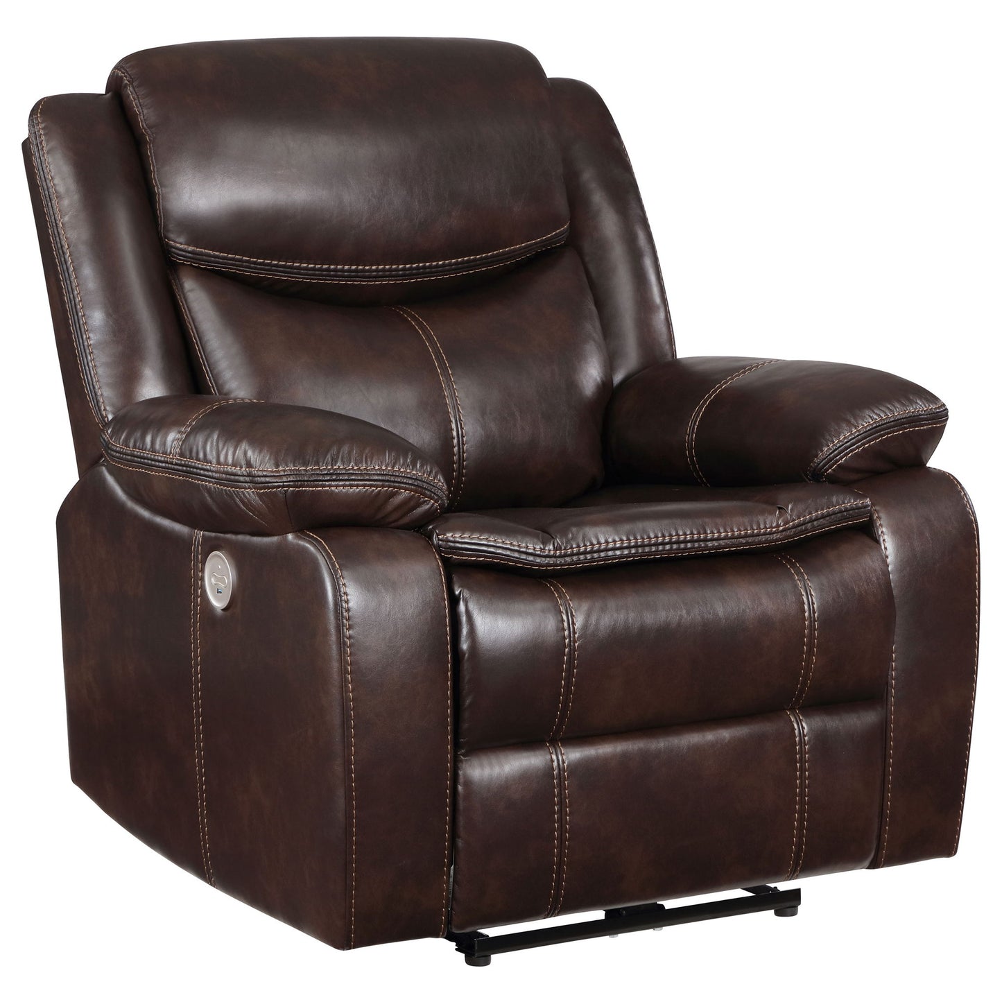 Salerno - Upholstered Power Recliner Chair With USB Charging - Dark Brown