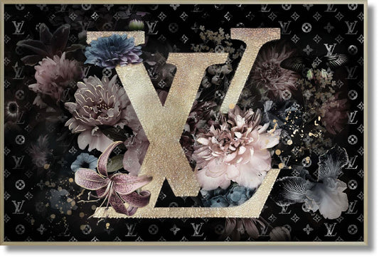 Gilded Bloom Radiance - 32" x 47" Framed Wall Art