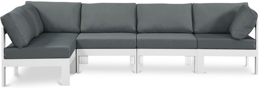 Nizuc - Outdoor Patio 4 Piece Modular Sectional With White Frame