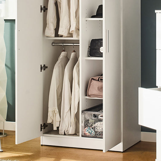 Viviane - Closet With Hanging Bars And 5 Shelves - White
