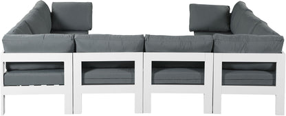 Nizuc - Outdoor Patio 8 Piece Modular Sectional With White Frame