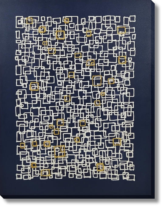 Golden Maze Grid - 36" x 48" Framed Wall Art