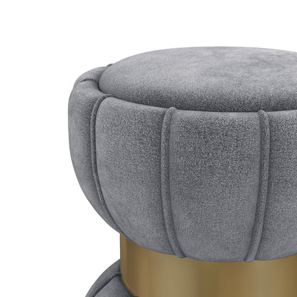 Round Upholstered Ottoman Pouf With y Soft Upholstery