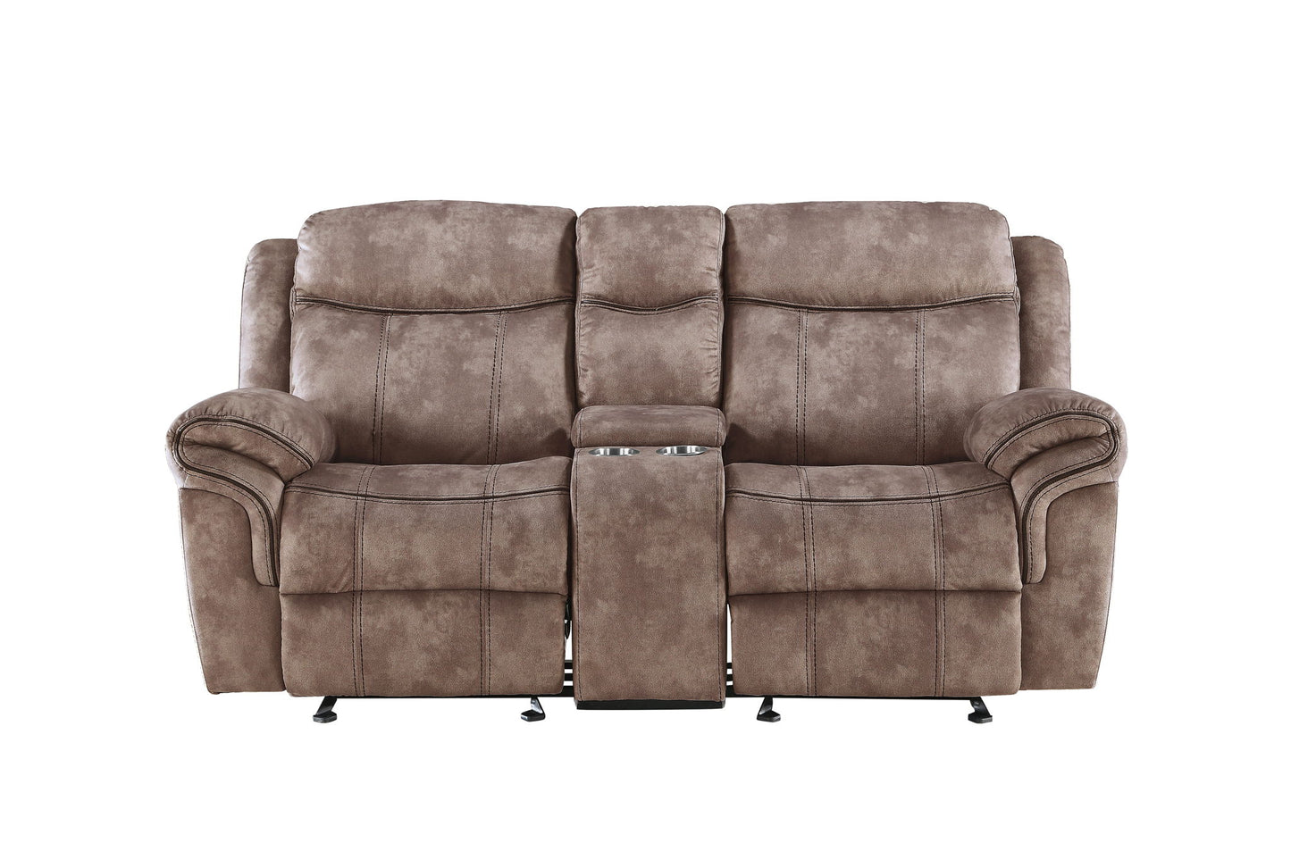 Zubaida - Two Tone Recliner Loveseat With USB Port Console