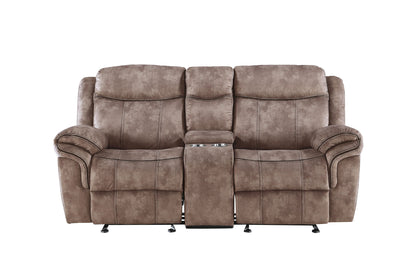 Zubaida - Two Tone Recliner Loveseat With USB Port Console