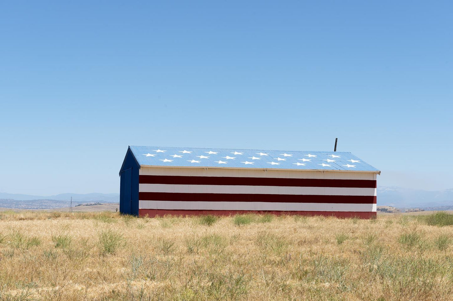 Patriotic Barn By Piddix (Framed Small) - Blue