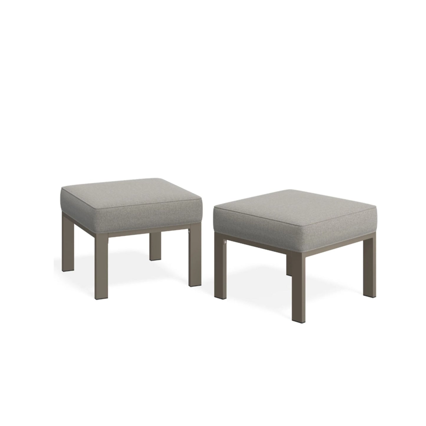 All-Weather Patio Ottomans With Thick Cushions (Set of 2)