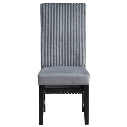 Kini - Side Chair (Set of 2) - Gray Corduroy & Black