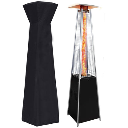 Pyramid 48, 000 Btu Propane Outdoor Heater With Detachable Wheels - Black / Silver