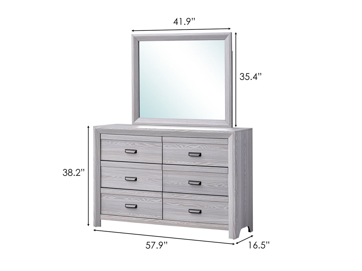 Adelaide - Dresser & Mirror - Drift Wood