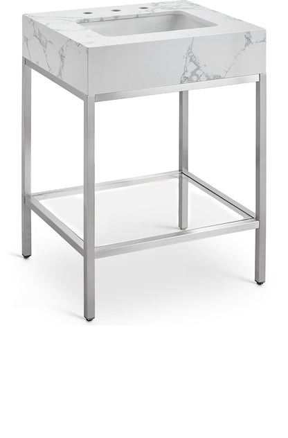 Marmo - Engineered Marble Bathroom Vanity With Chrome Base