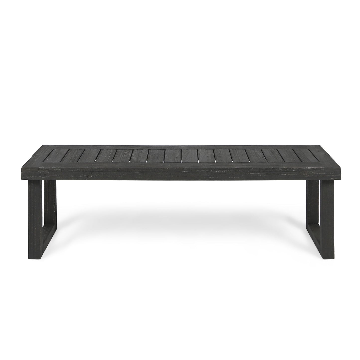 Realm - Outdoor Bench With Slat Panel Top And Base - Dark Gray