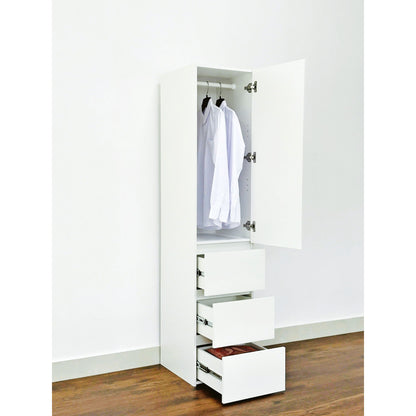 Elise - Slim Modular Closet Cabinet With Drawers - White