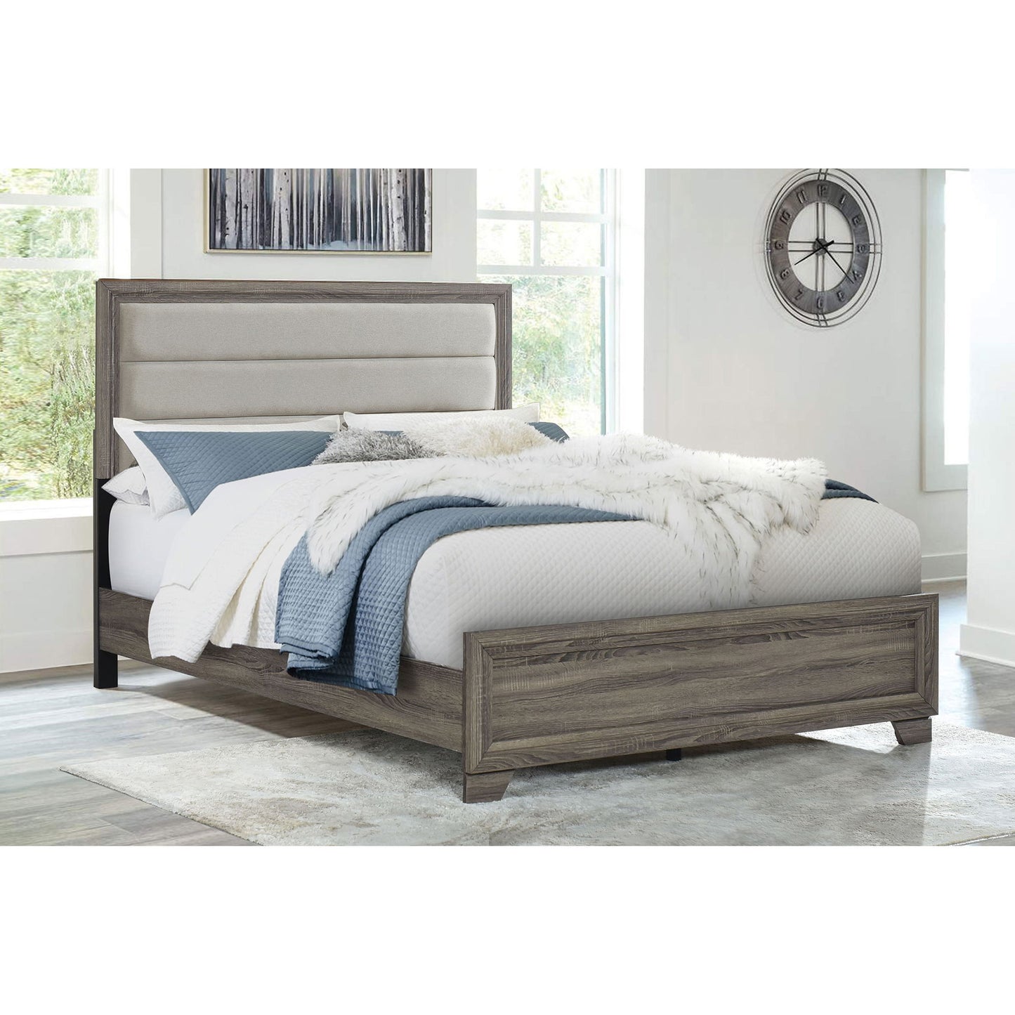 Funston - Queen Bed With Headboard - Brown Oak